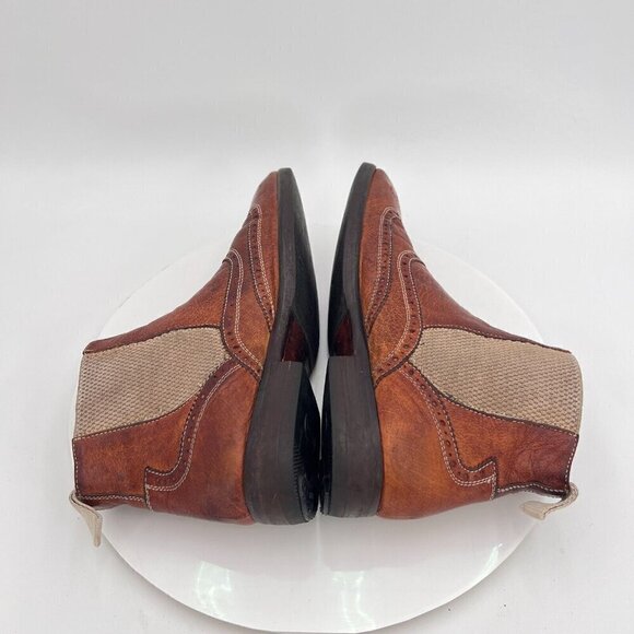 Paolo Lantorno Women Size EU 38 US 7 Brown Leather Wingtip Chelsea Boot - Picture 8 of 15